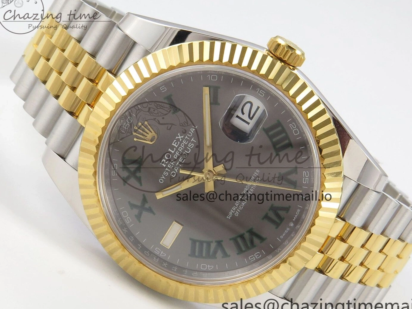 SS Edition Best Roman 1:1 DateJust Jubilee Bracelet Dial Gray 126333 (Weighted) 41 SH3235 ARF on YG 1228